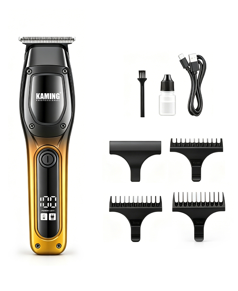 Kaming1711 Nouă mașină de tuns electrică pentru bărbați Zero Gap Afișaj digital 7000 RPM Trimmer pentru detalii Comerț transfrontalier